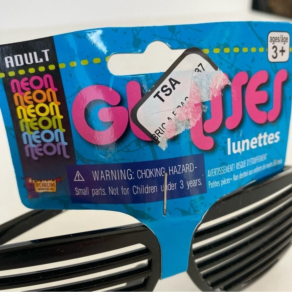 NWT Slotted Glasses Black Fun Fashion Party Celebration Halloween Costume